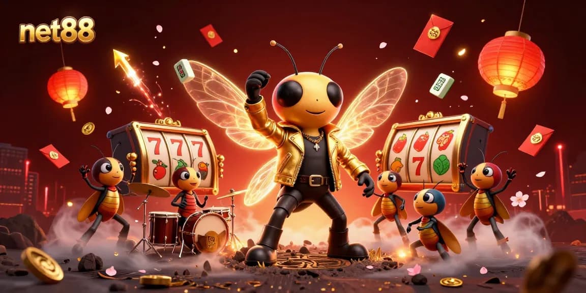 Engage in thrilling games and bonuses at net88 with vibrant 3D casino illustration