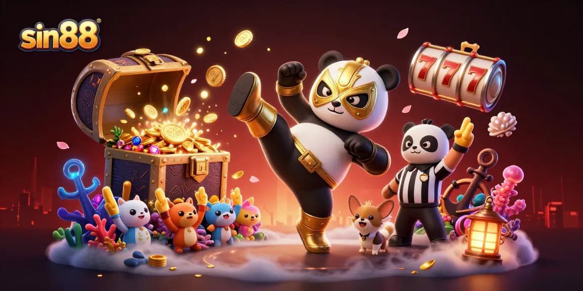 Experience thrilling moments with sin88 in this dynamic casino-themed illustration.