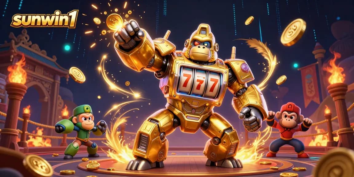 Experience thrilling gameplay at sunwin1 with a dynamic 3D gorilla mech slot scene packed with excitement.