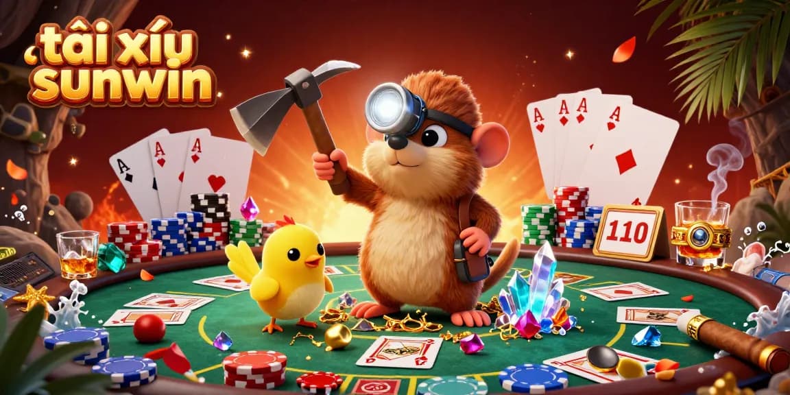 Engage the thrill of tài xỉu sunwin with our vibrant treasure hunter scene full of poker action.