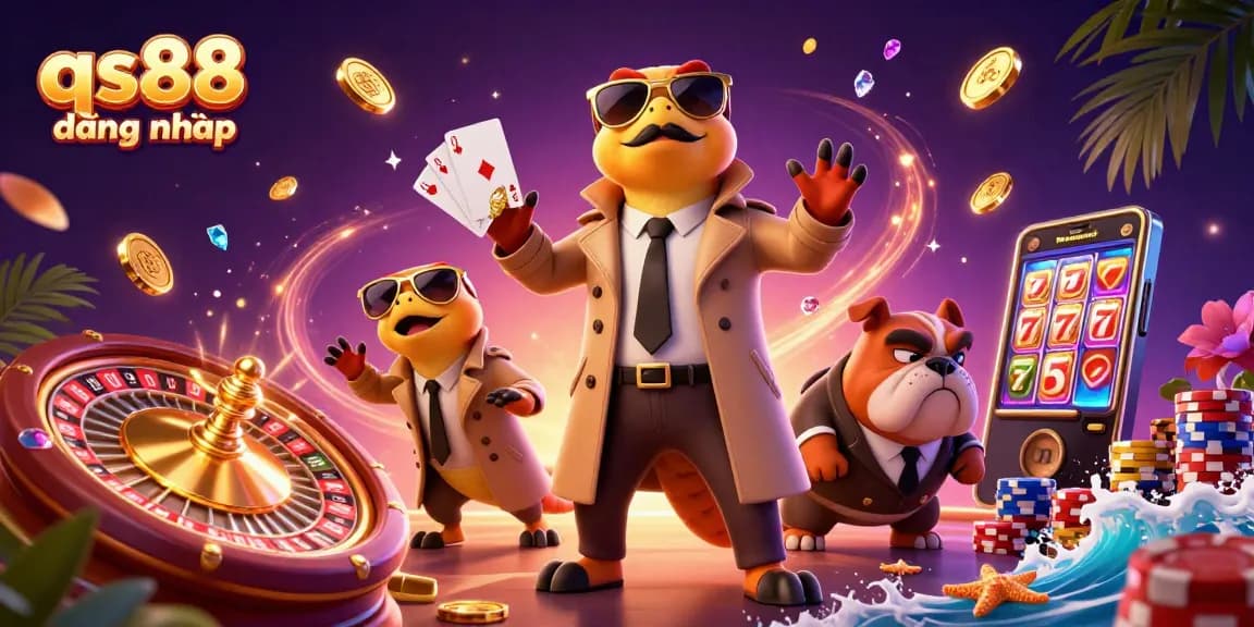 Experience exciting gaming opportunities with qs88 đang nhap at the vibrant casino illustration.