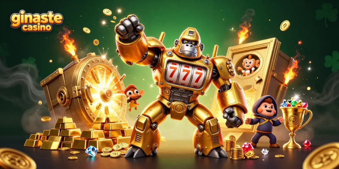 Experience thrilling wins at ginaste casino with a dynamic 3D cartoon gaming scene.