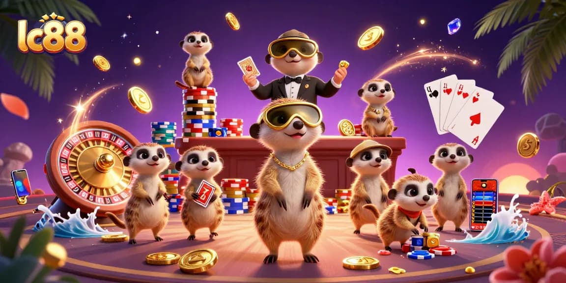 Players engage in thrilling games at the lc88 casino with colorful chips and coins.