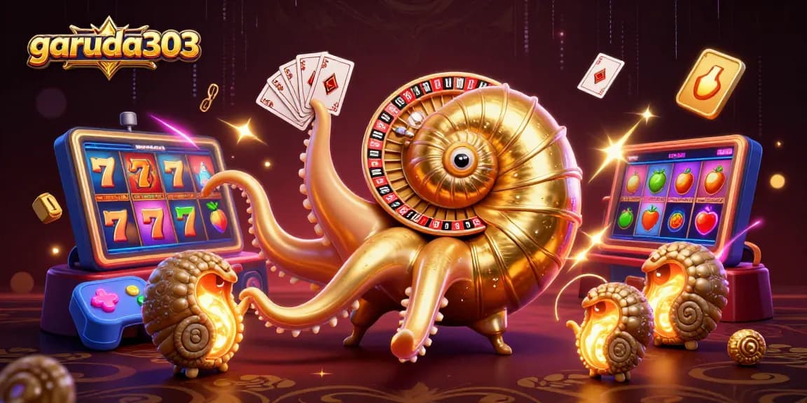 Experience jackpot thrills with garuda303’s colorful slot scene featuring an ancient nautilus.