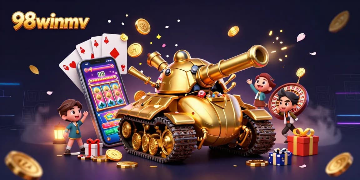 Engage in exciting gaming at 98winmv with vibrant 3D casino elements and a captivating atmosphere.
