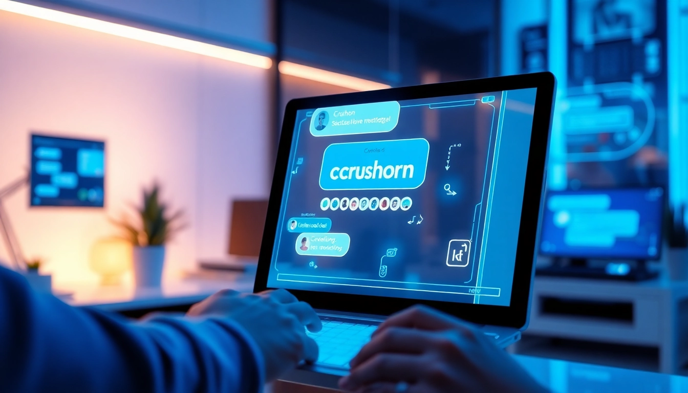 Engaging interface showcasing Crushon AI chat interactions in a modern, inviting digital workspace.