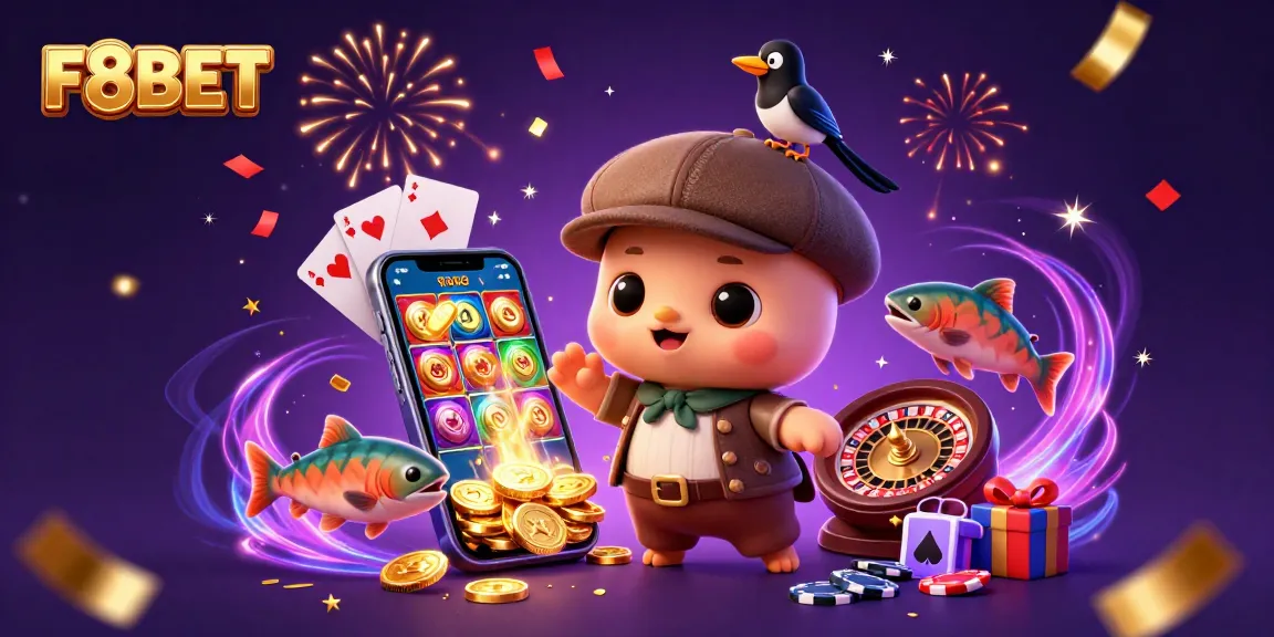Spin golden reels and enjoy vibrant games at F8BET with cute Nessie and friends.