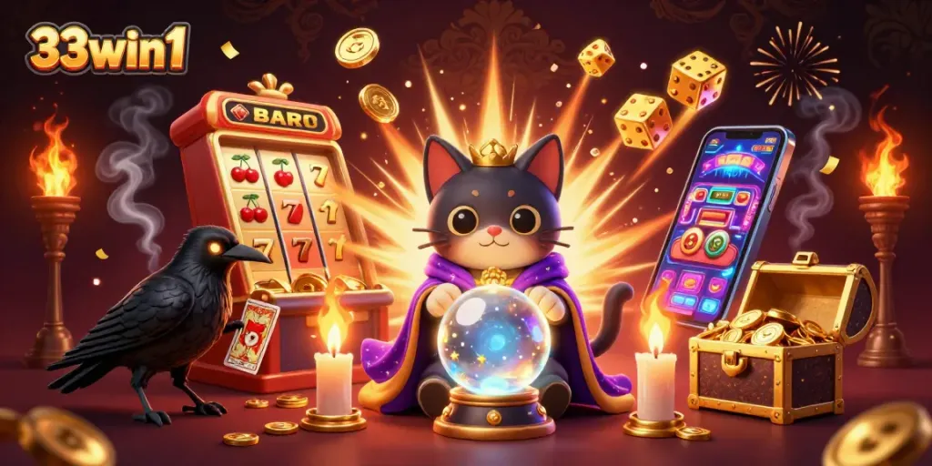 Engage with thrilling gameplay of 33win1 at a vibrant casino scene filled with jackpots.