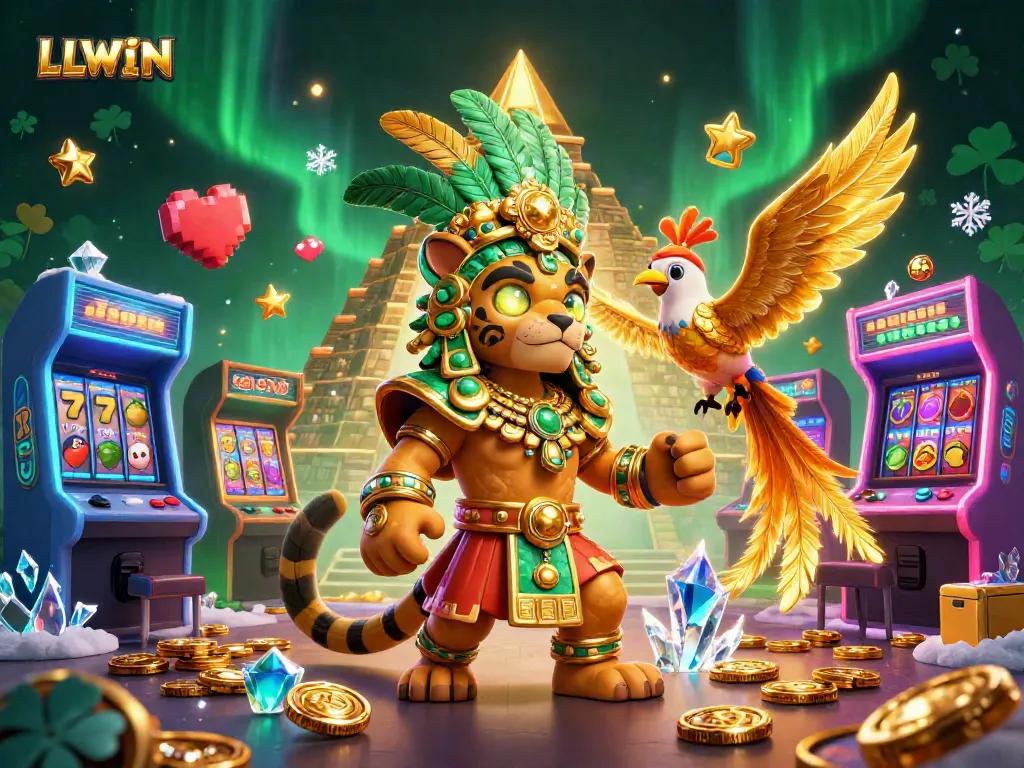 Win big with LLWIN casino's vibrant slots, showcasing dynamic characters and colorful game elements.