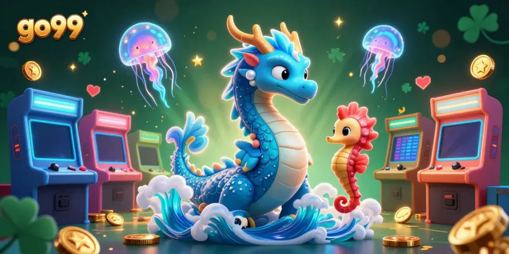 Experience thrilling wins at go99 with a 3D ocean dragon and vibrant game elements.