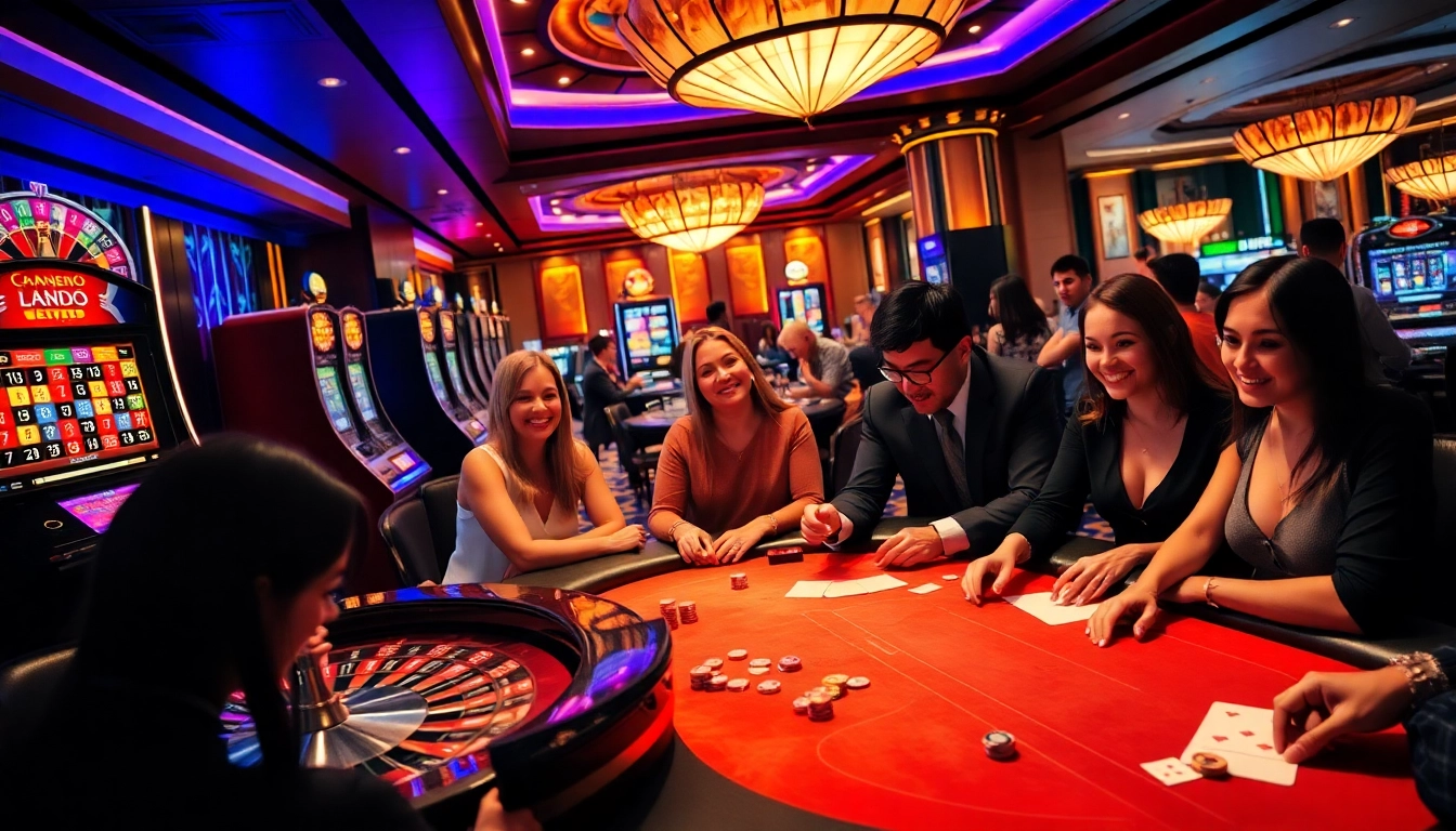 Experience the thrill of casino gaming with 7m roulette wheels and vibrant slot machines.
