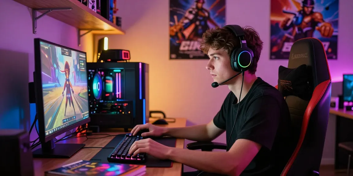 Engaged player experiencing the thrill of rokok88 online gaming with immersive RGB ambiance.