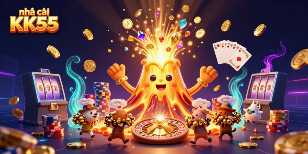 Experience the thrill of nhà cái KK55 with majestic casino elements, treasure animals, and lavish rewards.