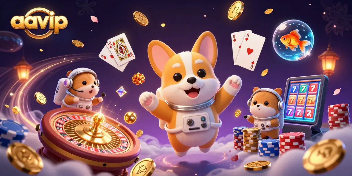Experience exciting gameplay at AAVIP with this vibrant illustration showcasing a dynamic casino scene.