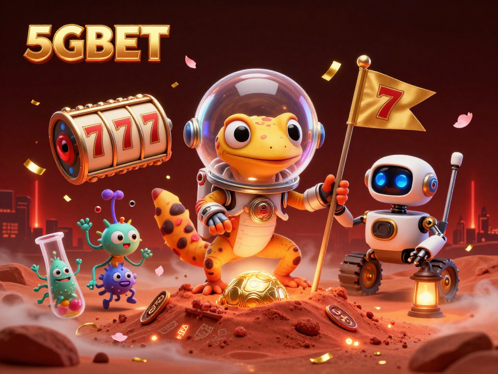 Engage with dynamic slots at 5GBET, featured in an ultra-detailed 3D casino scene.