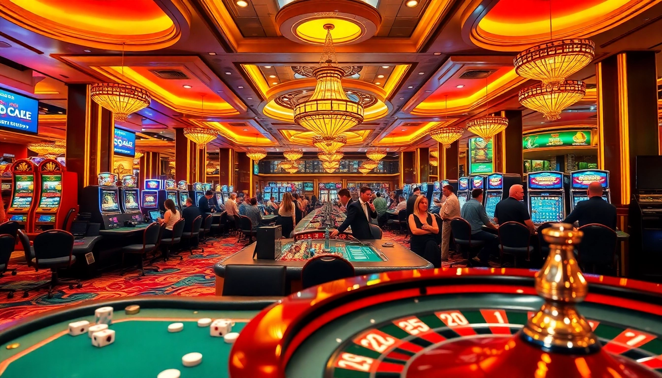 Casino gaming excitement at 7hh with vibrant tables, dice, and engaging players.