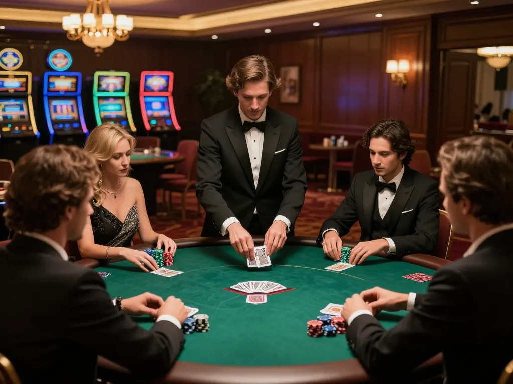Players engaged in an intense poker game at 789win 37 casino, showcasing atmosphere and action