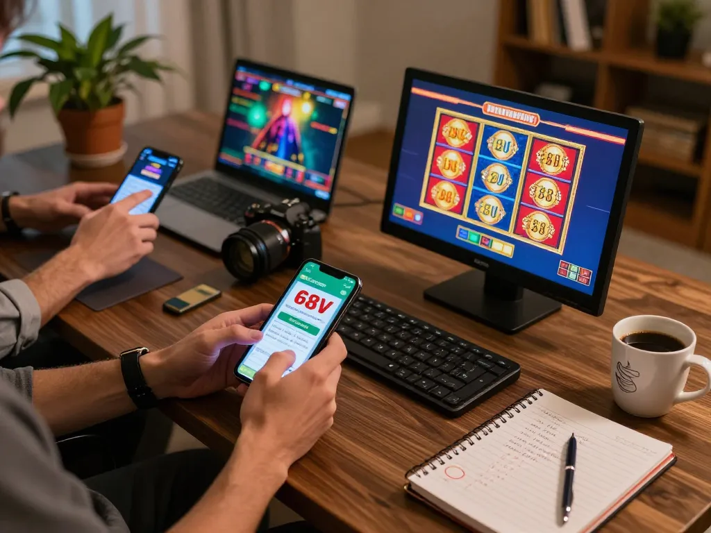 Engaged player strategizing with the 688vbest app for online casino gaming