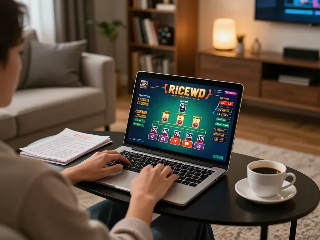 Jogador desfrutando de um envolvente jogo de blackjack na 337bet em um ambiente doméstico elegante com anotações estratégicas visíveis.