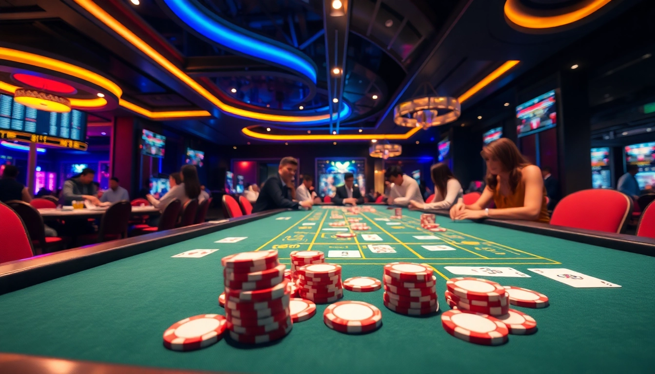 Jouer au casino usdt trc20 avec un ambiance animée et une table de jeu captivante.