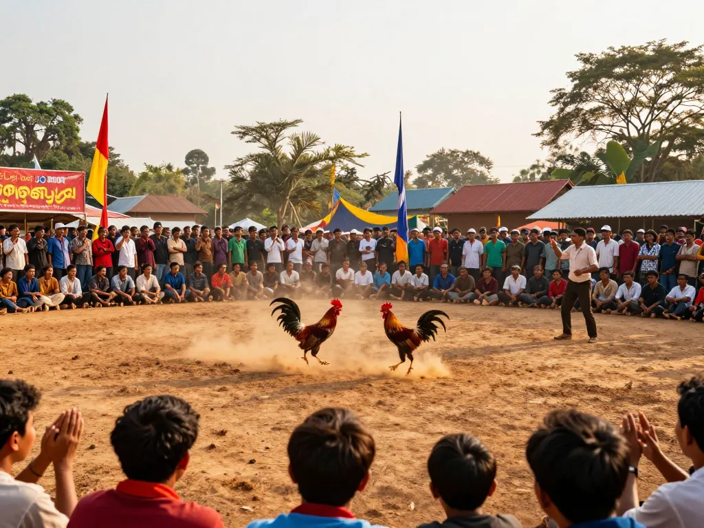 Watch the thrilling trực tiếp đá gà action, capturing intense moments in the cockfighting arena.