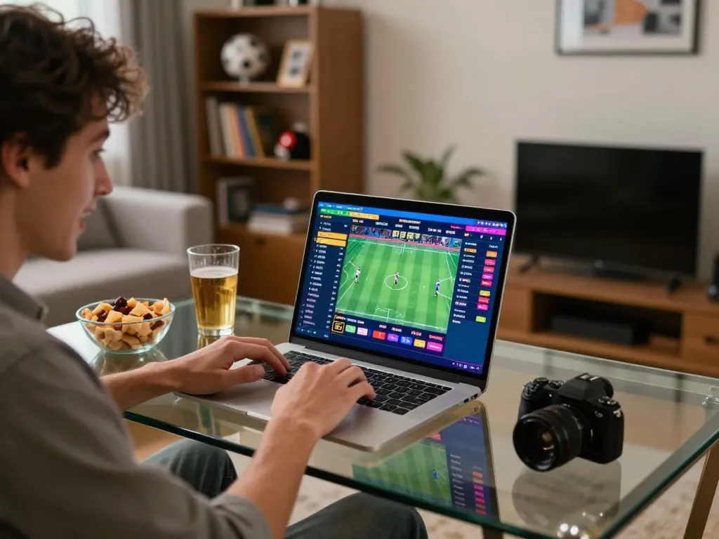 Socolive user engaging in live sports betting with clear odds displayed on laptop