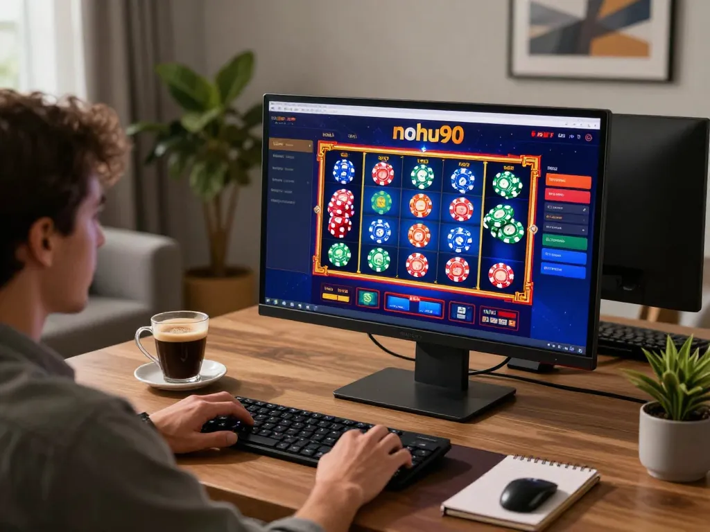 Nohu90 gaming experience at home with engaging online casino screen and cozy atmosphere