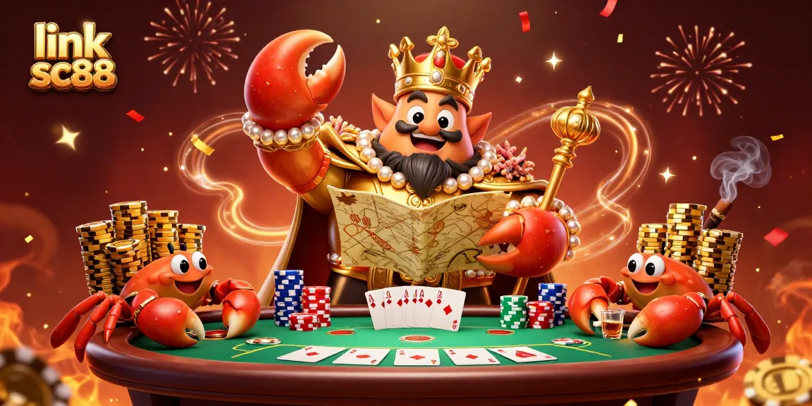 Join the excitement at link sc88 with the grand golden crab emperor leading the casino adventure.