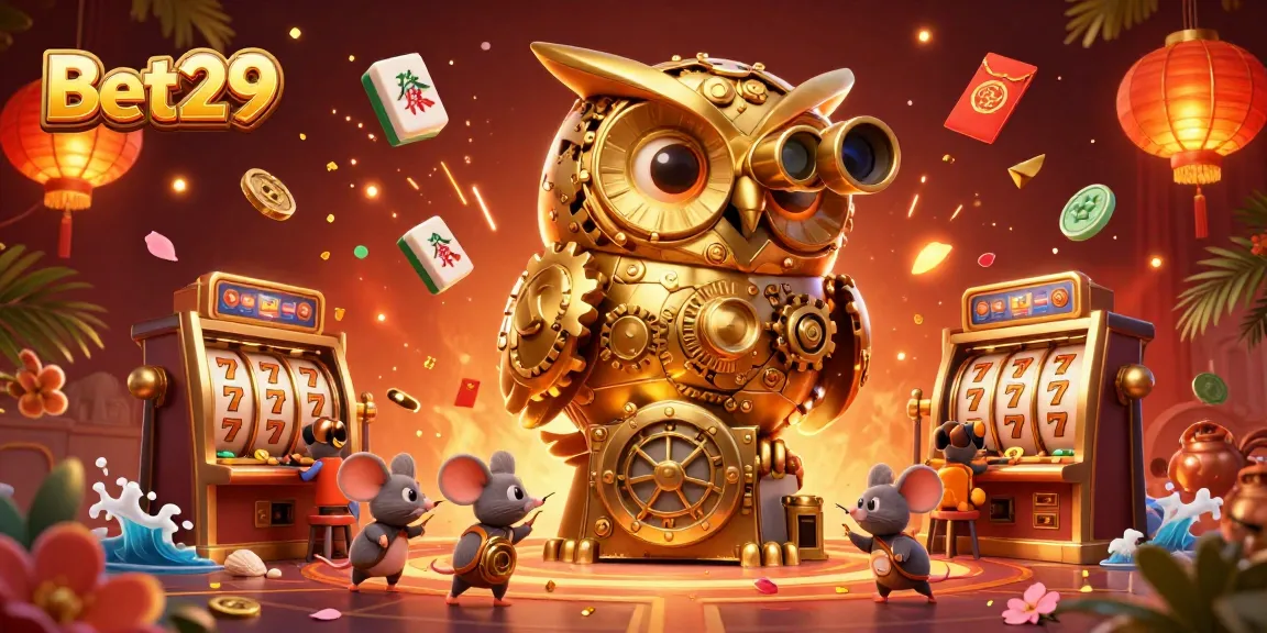 Experience the thrill of Bet29's casino with exciting slots, golden owls, and vibrant gameplay.