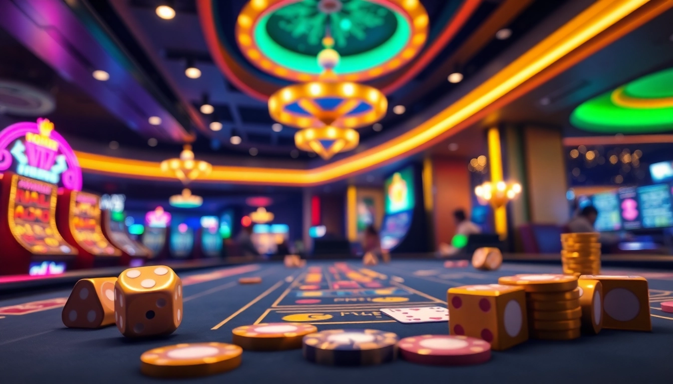 Découvrez les paris sportif retrait instantané dans un casino animé avec des machines à sous brillantes.