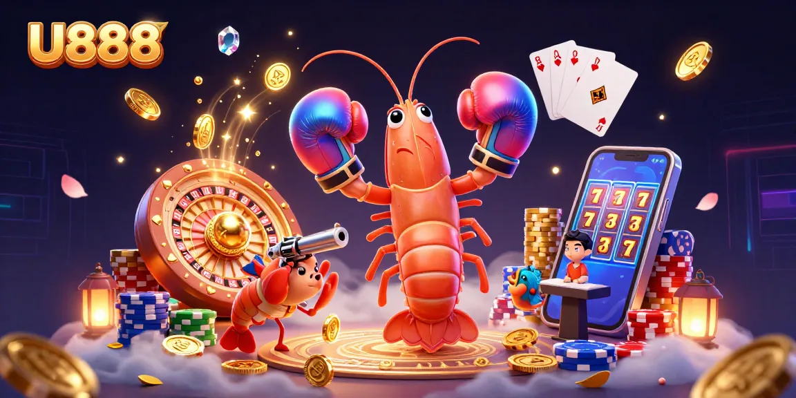 U888 showcases vibrant casino action with mantis and pistol shrimps amid a bounty of gold.